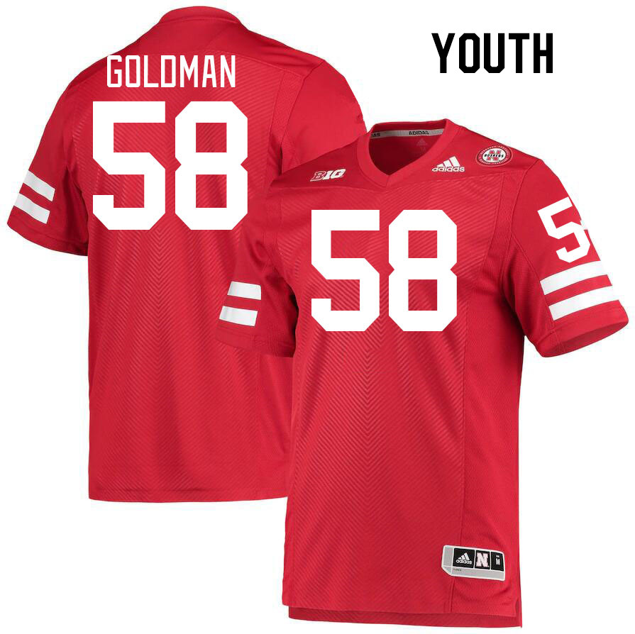 Youth #58 Mason Goldman Nebraska Cornhuskers College Football Jerseys Stitched Sale-Red